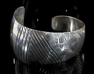 Navajo Sterling Silver Whimsical Bracelet Cuff