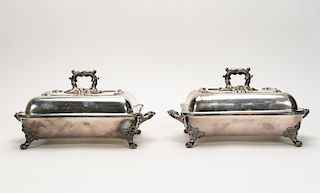 Pair, Barker Brothers Silverplate Entree Dishes