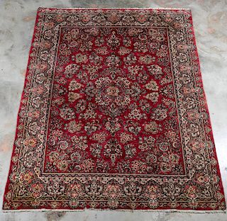 Hand Woven Sarouk Rug or Carpet, 8' 11" x 11'10"