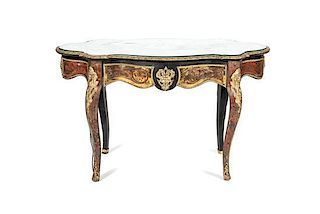 A Napoleon III Bronze Mounted Boulle Marquetry Center Table Height 30 x width 54 inches.