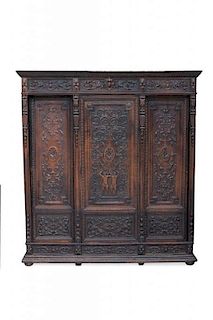 A French Oak Bibliotheque Height 102 x width 90 x depth 24 inches.