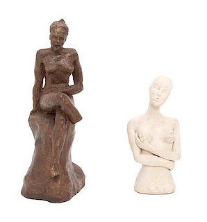 Two Small Terra Cotta Sculptures Height 5 1/2 inches.