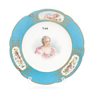 A Sevres Porcelain Plate Diameter 8 3/4 inches.