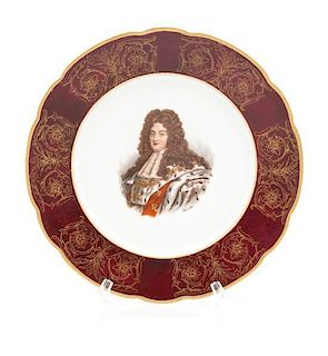 A Sevres Style Porcelain Plate Diameter 9 3/4 inches.