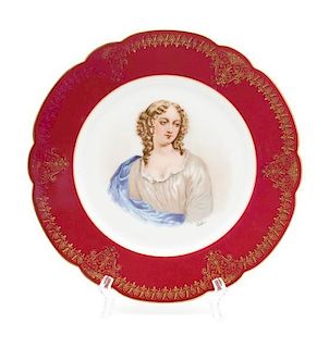 A Sevres Porcelain Plate Diameter 9 3/8 inches.