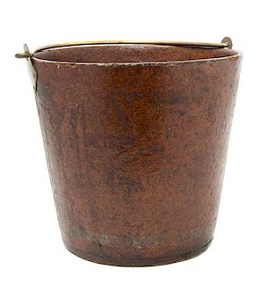 A French Papier Mache Kindling Bucket Height 17 1/2 inches.