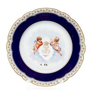 A Sevres Porcelain Plate Diameter 9 5/8 inches.
