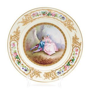 A Sevres Porcelain Plate Diameter 9 3/8 inches.