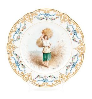 A Sevres Porcelain Plate Diameter 9 1/2 inches.