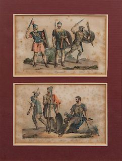 A Set of Twelve Italian Handcolored Lithographs Height 21 x width 16 inches (framed).