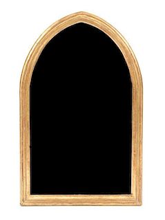 A Gothic Style Giltwood Mirror Height 42 x width 26 inches.