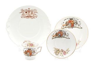 Four English Porcelain Royal Commemorative Articles Diameter of largest 9 inches.