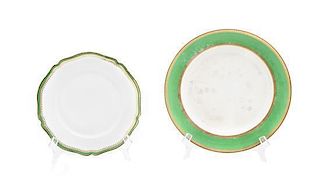 A Set of Twelve Bishop and Stonier Porcelain Dinner Plates Diameter of largest 10 1/4 inches.