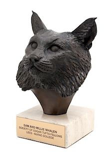 O.H TURNER, (20th century), Bust of a Bobcat, 1989
