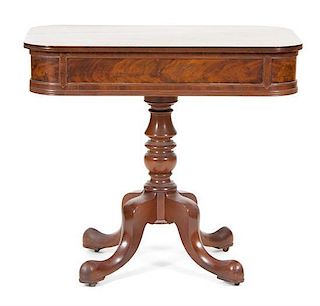 An American Cherry and Mahogany Lift-Top Desk Height 28 x width 31 x depth 18 7/8 inches.