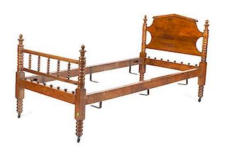 A Pair of American Maple Twin Bed Frames Height 42 1/2 x width 42 x depth 83 3/4 inches.