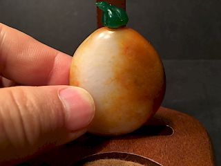 OLD Chinese White Jade (Zi Liao) Snuff bottle with Resset, 2 1/4" H x 1 1/2" W, 18th/19th Century