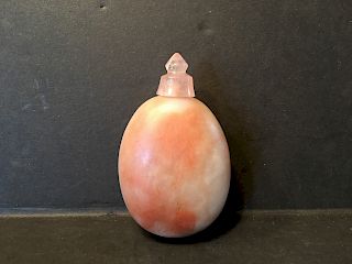 OLD Chinese Large RED Russet stone or Jade Snuff bottle