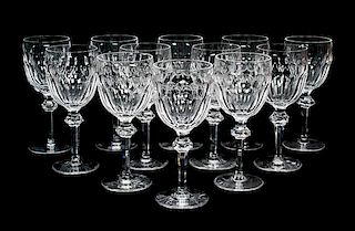 A Collection of Twelve Waterford Water Glasses Height 7 5/8 inches.