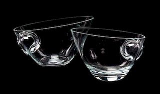Two Rosenthal Crystal Bowls Height of taller 5 3/4 inches.