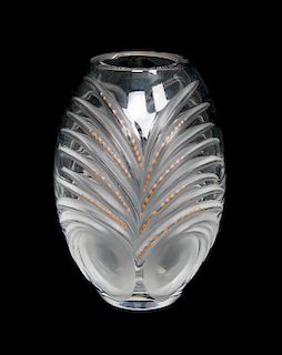 A Molded Glass Vase Height 5 inches.