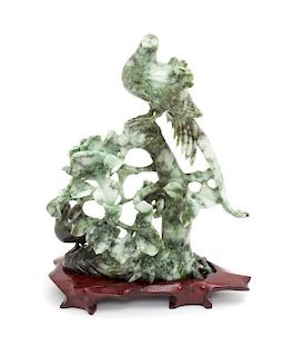 A Chinese Jadeite Carving Height 9 3/4 inches.