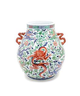 A Chinese Porcelain Hu Height 24 inches.
