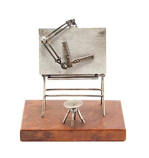 An .800 Silver Model of an Architect's Easel Width 3 1/8 inches.