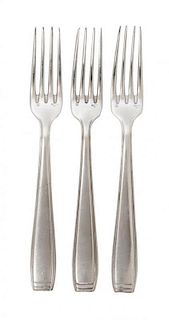 A Set of Eighteen French Silver-Plate Forks Length 8 1/4 inches.