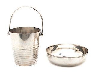 Two French Silver-Plate Articles Height of bucket 5 1/4 inches.