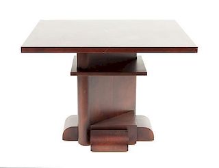 An Art Deco Style Game Table Height 29 x width 42 x depth 42 inches.