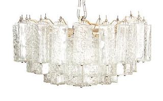 An Italian Six-Light Chandelier Height 13 inches x diameter 23 inches.