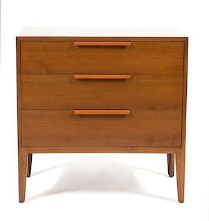 A Walnut Chest of Drawers Height 33 1/4 x width 33 x depth 18 inches.