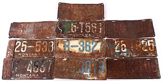 Collection of Montana License Plates 1940 - 1946