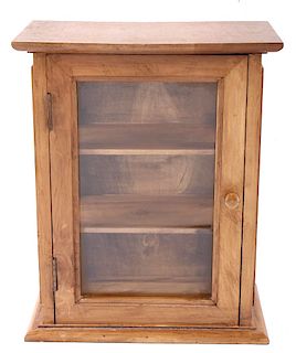 Cherry Wood and Glass Curio Display Cabinet