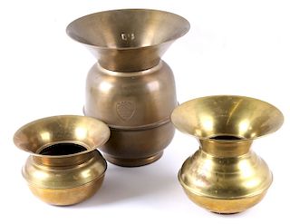Collection of Three Brass Spittoons