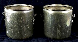 Set of Late 19th Century Large Brass Buckets