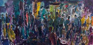 Pascal Cucaro, (American, 1915-2004), Figures in Crowded Cafe