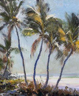Robert Charles Gruppe, (American, b.1944), Palms in Light