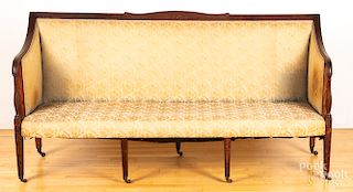 Sheraton style mahogany sofa