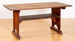 Pine shoe foot bench table