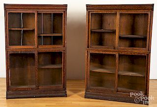 Four oak bookcases
