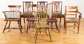 Eight miscellaneous chairs