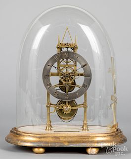 Brass skeleton clock