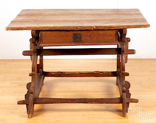 Continental fruitwood and pine tavern table