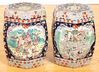 Pair of Chinese porcelain garden seats