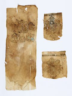 3 Early Christian Silk & Cotton Embroidered Textiles