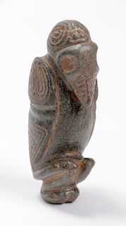 Taino Andesite Cemi Free Standing Bird Man (1000-1500 CE)