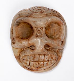 Taino Translucent Marble Portrait Death Head (1000-1500 CE)