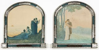 2 Antique French Frames w. Alphonse Osbert Prints